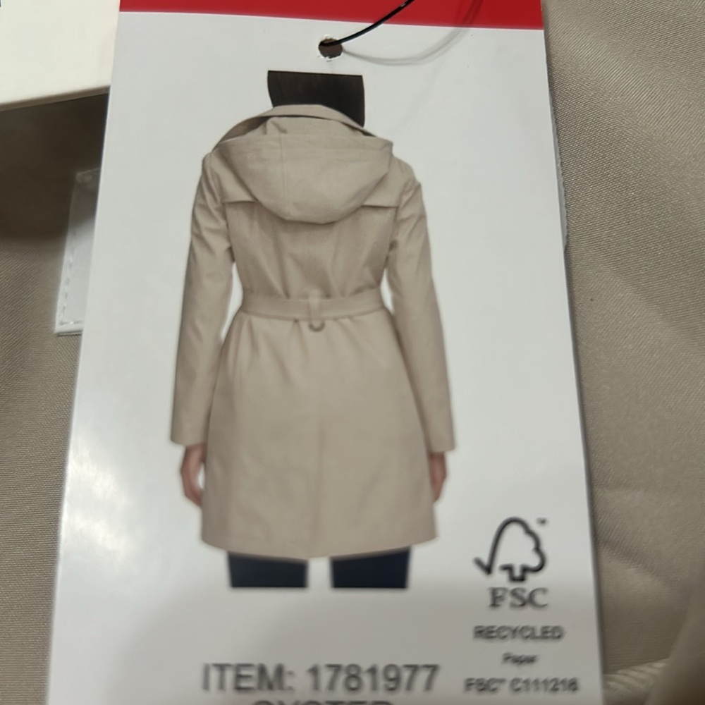 NWT Calvin Klein Women’s Trench Coat color oyster size M, L - Picture 2 of 10